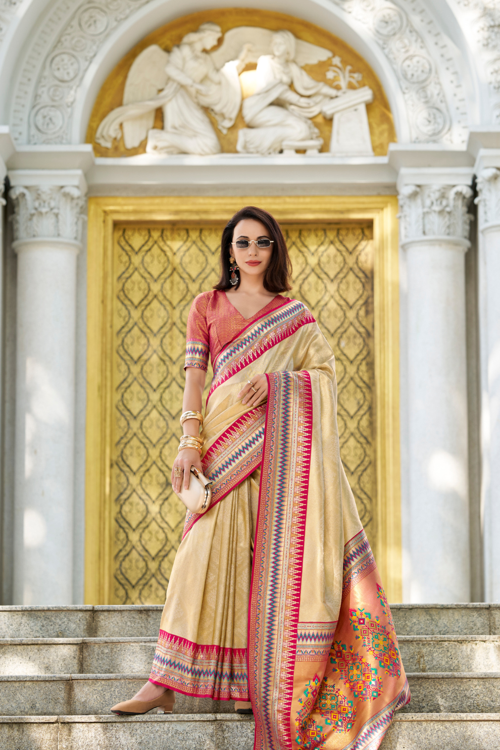 Pure Tissue Silk Saree with Zari Weaving - LaVante Fashion