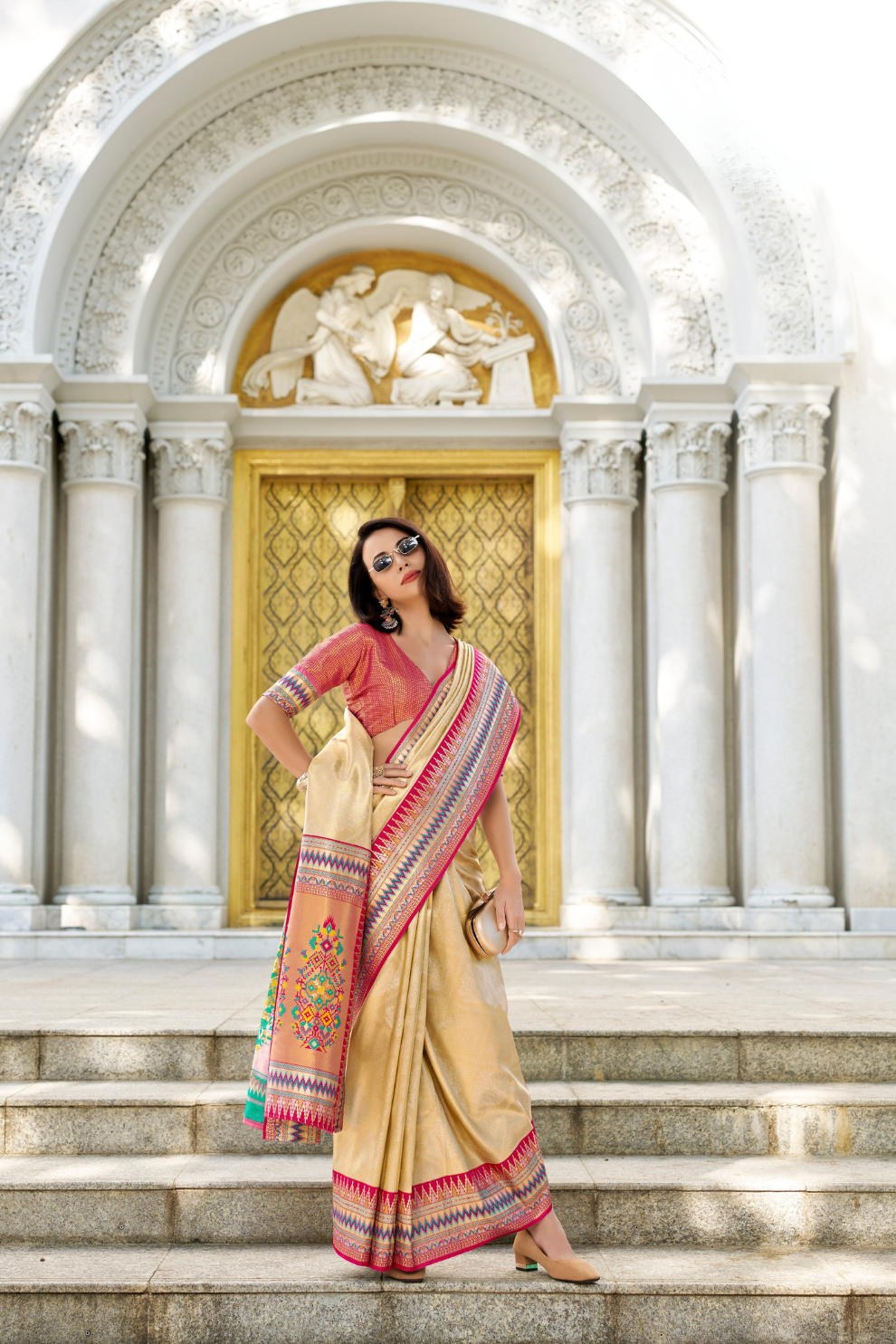 Pure Tissue Silk Saree with Zari Weaving - LaVante Fashion