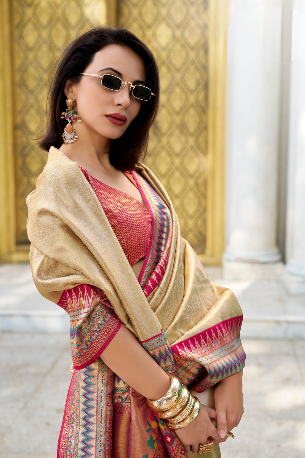 Pure Tissue Silk Saree with Zari Weaving - LaVante Fashion