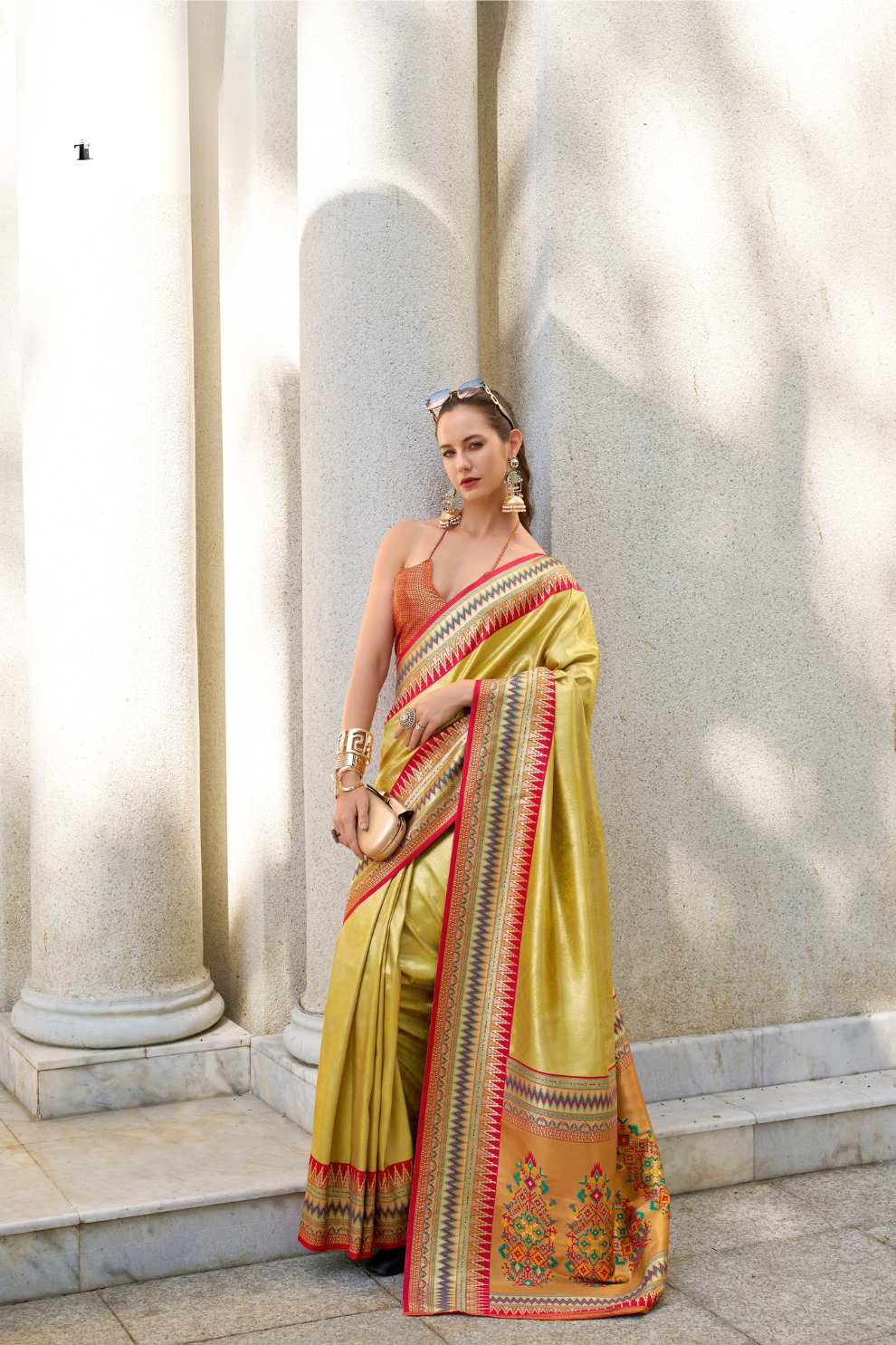 Pure Tissue Silk Saree with Zari Weaving - LaVante Fashion