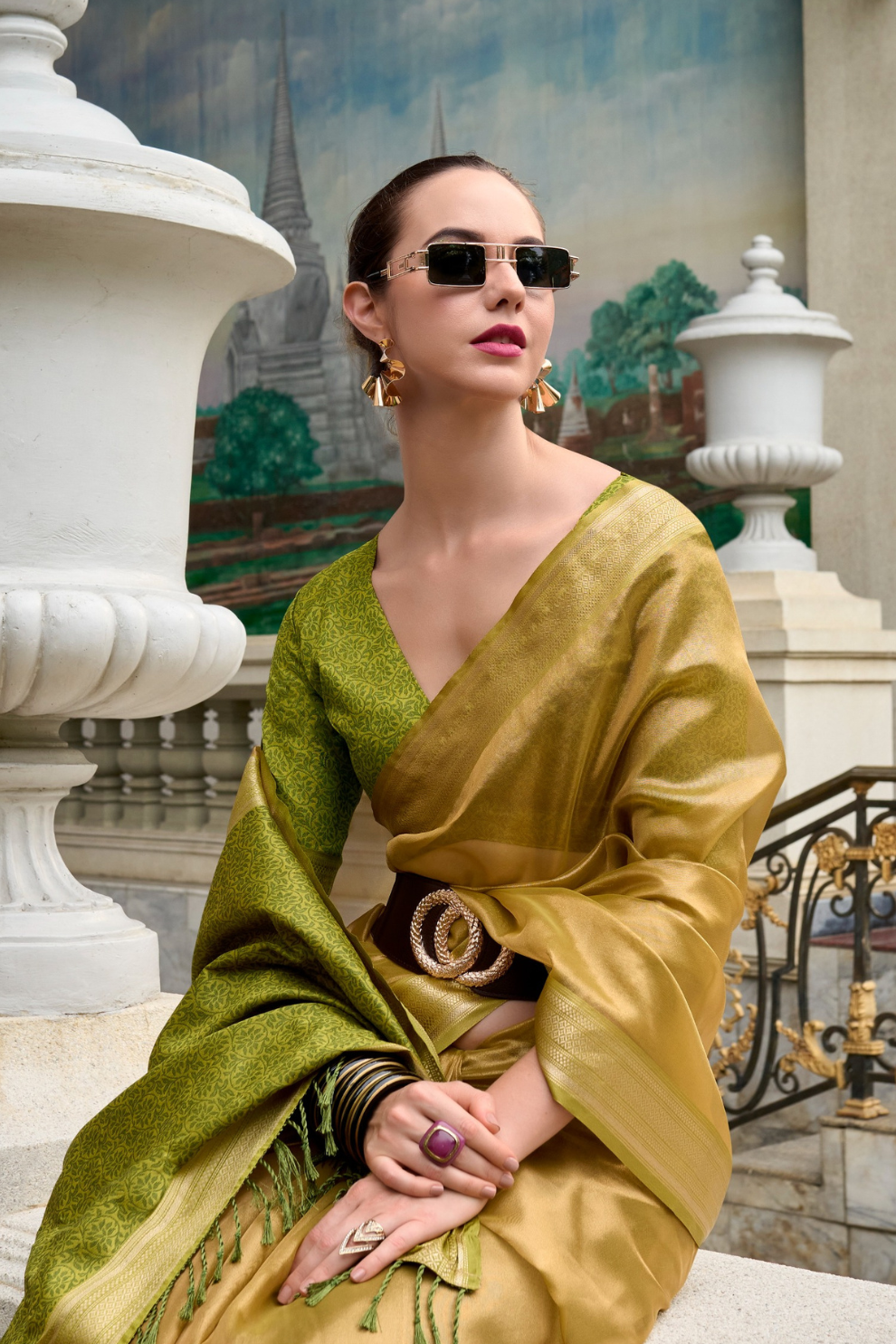 Pure Tissue With Beautiful Designer Pallu and blouse - LaVante Fashion