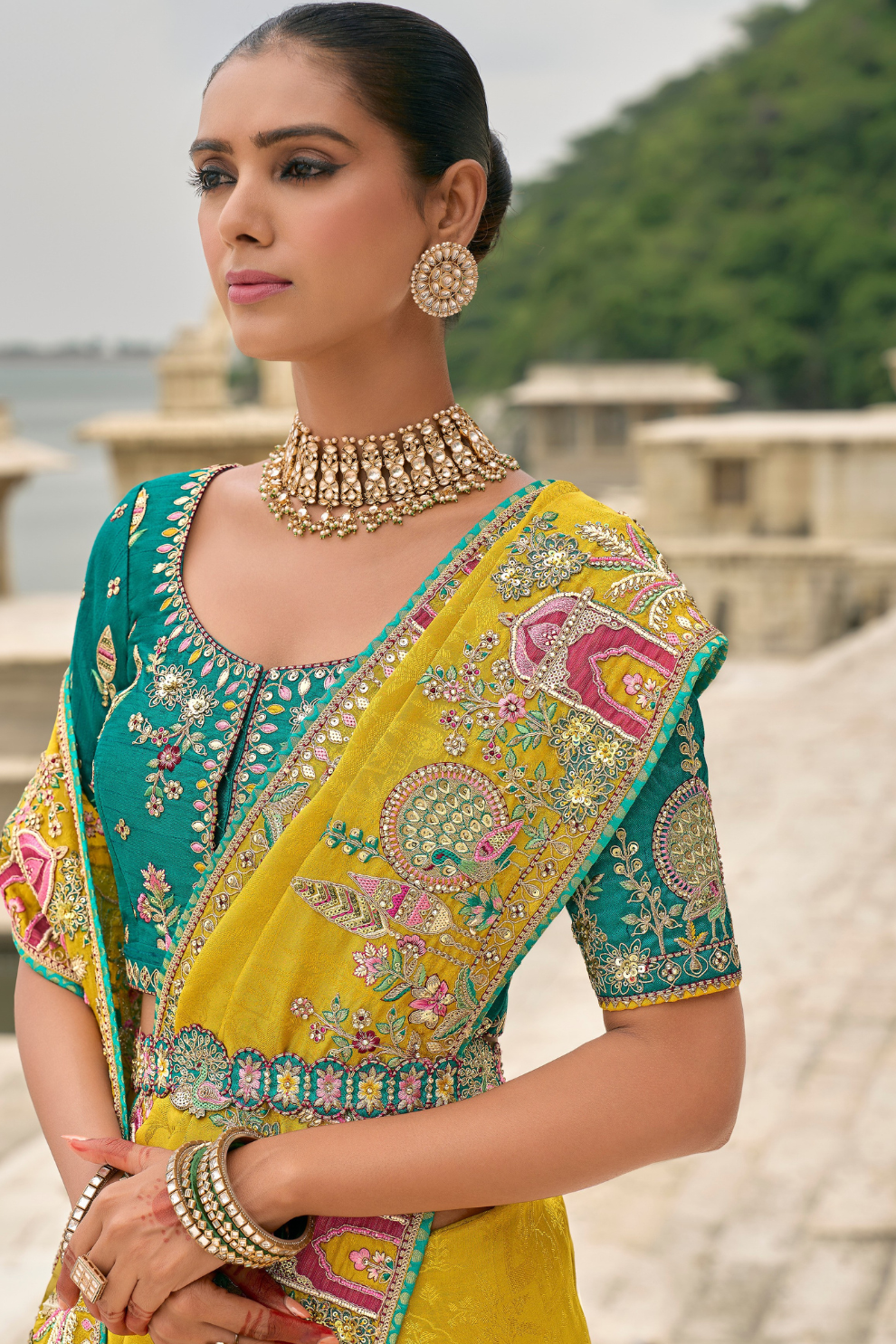 Opulent Glamour in Viscose Jacquard with Zari Sequins & Stone Embroidery