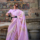 Rangkaat Handloom Katan Silk Saree with Multicolor Weaving