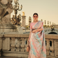 Banarasi Woven Satin Silk Blend Saree with Tassel Accents