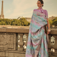 Banarasi Woven Satin Silk Blend Saree with Tassel Accents