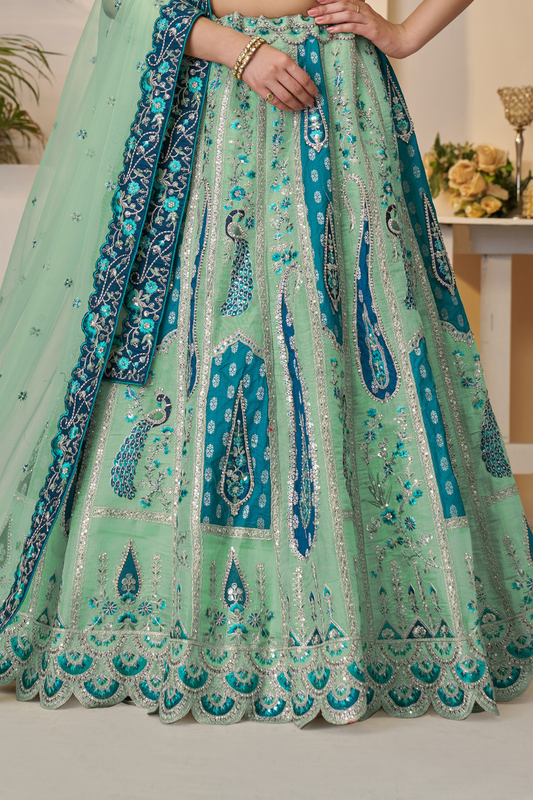 Traditional Designer Lehenga Featuring Embroidery and Intricate Cut Work