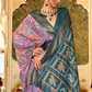 Classic Patola Printed Saree Enhanced with Contrast Zari Border