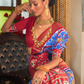 Classic Patola Printed Saree Enhanced with Contrast Zari Border