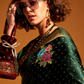 Elegant Floral Satin Silk Saree with Handloom Weaving Finish