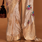 Elegant Floral Satin Silk Saree with Handloom Weaving Finish