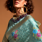 Elegant Floral Satin Silk Saree with Handloom Weaving Finish