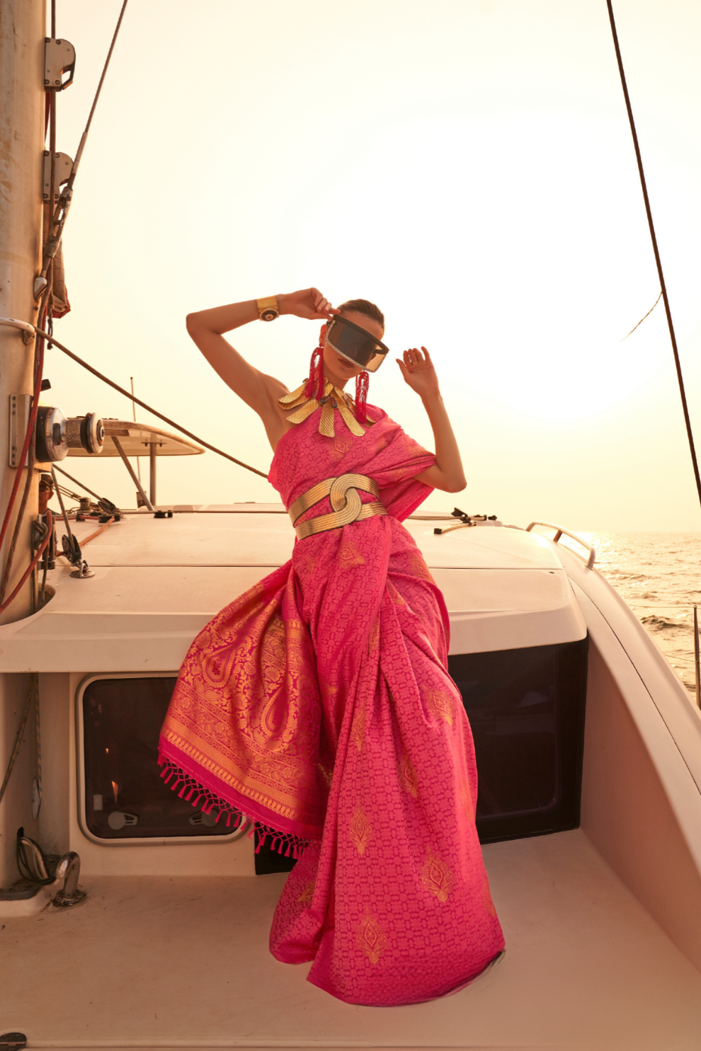 Satin Dual Tone Silk Saree with Elegant Sheen Finish