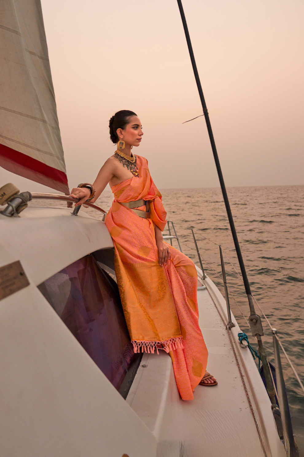 Satin Dual Tone Silk Saree with Elegant Sheen Finish