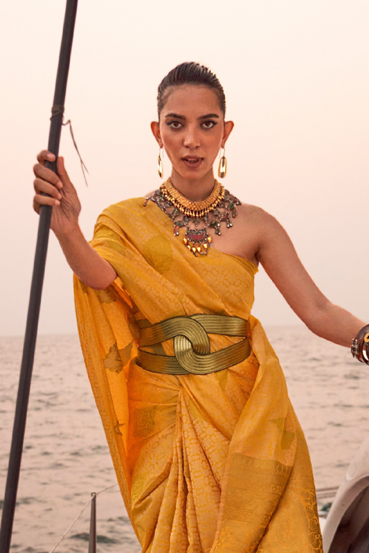 Satin Dual Tone Silk Saree with Elegant Sheen Finish