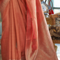 Woven Satin Tissue Silk Saree with Lustrous Texture and Graceful Drape