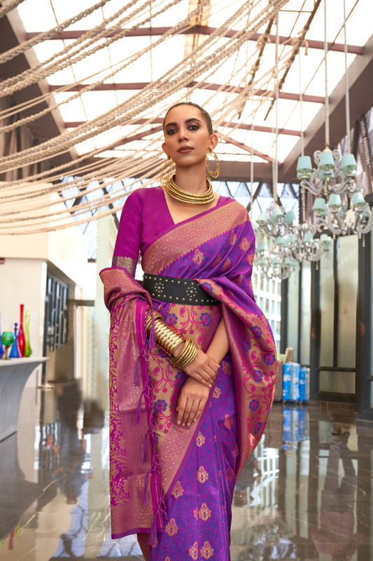 Timeless Woven Zari Silk Saree with Traditional Elegance