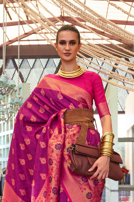 Timeless Woven Zari Silk Saree with Traditional Elegance