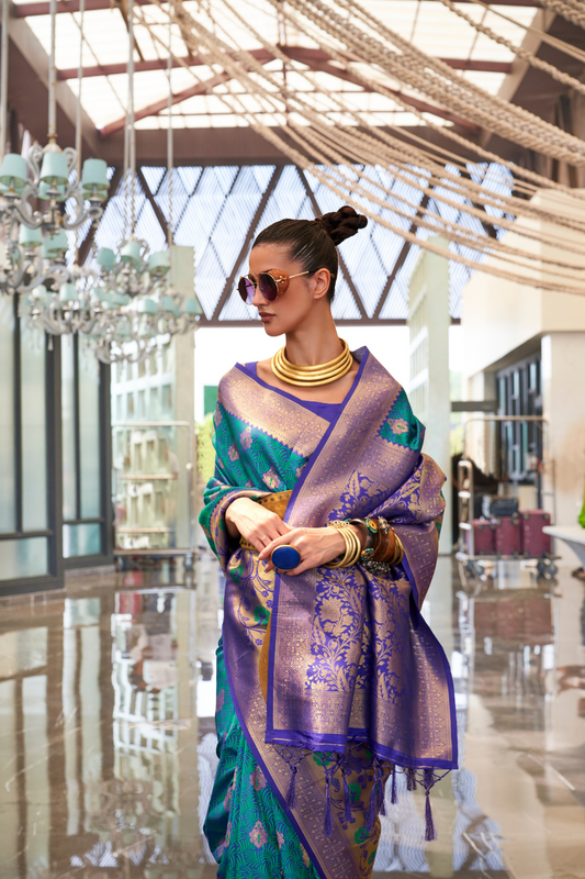 Timeless Woven Zari Silk Saree with Traditional Elegance