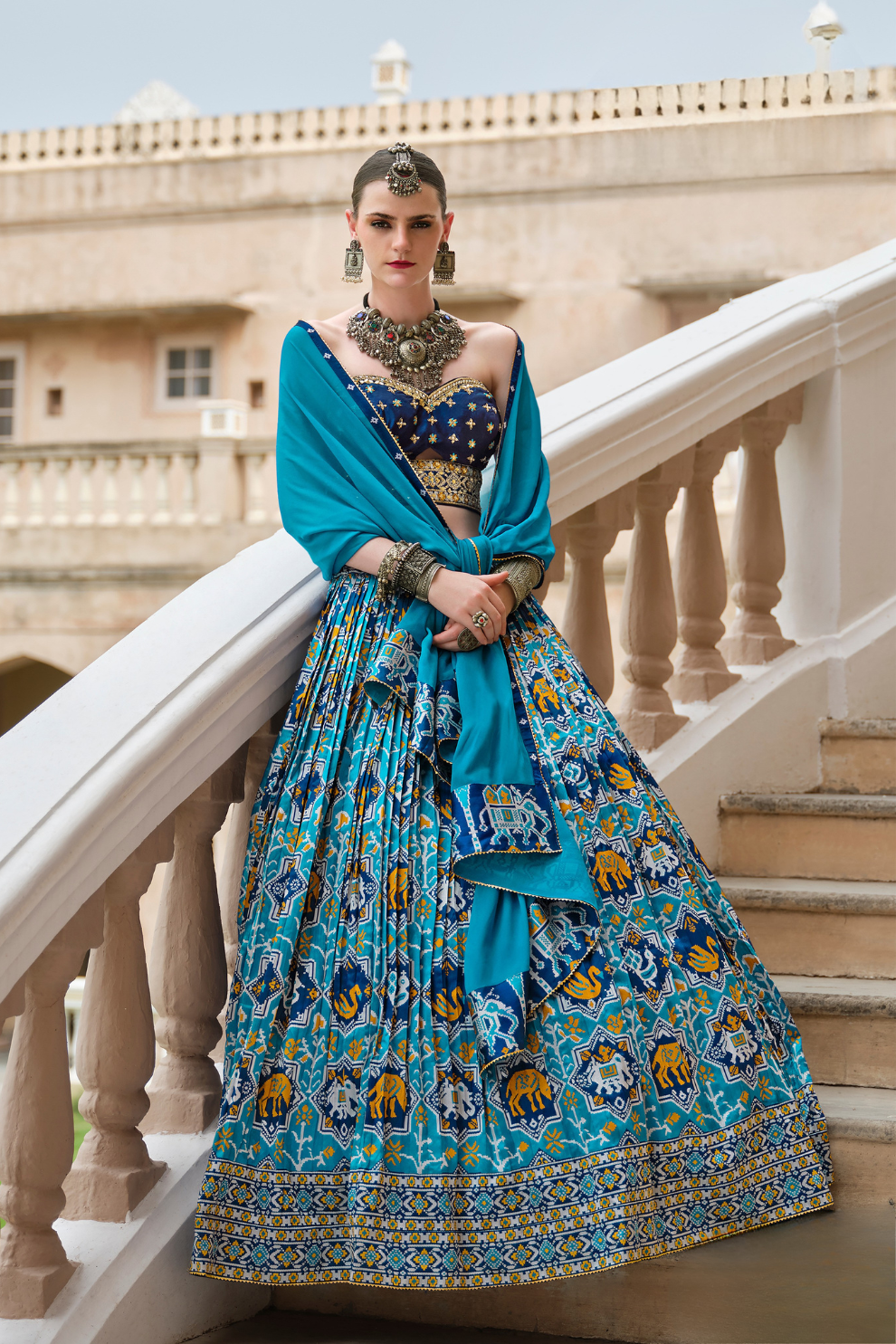 Traditional Printed Premium Silk Lehenga Set