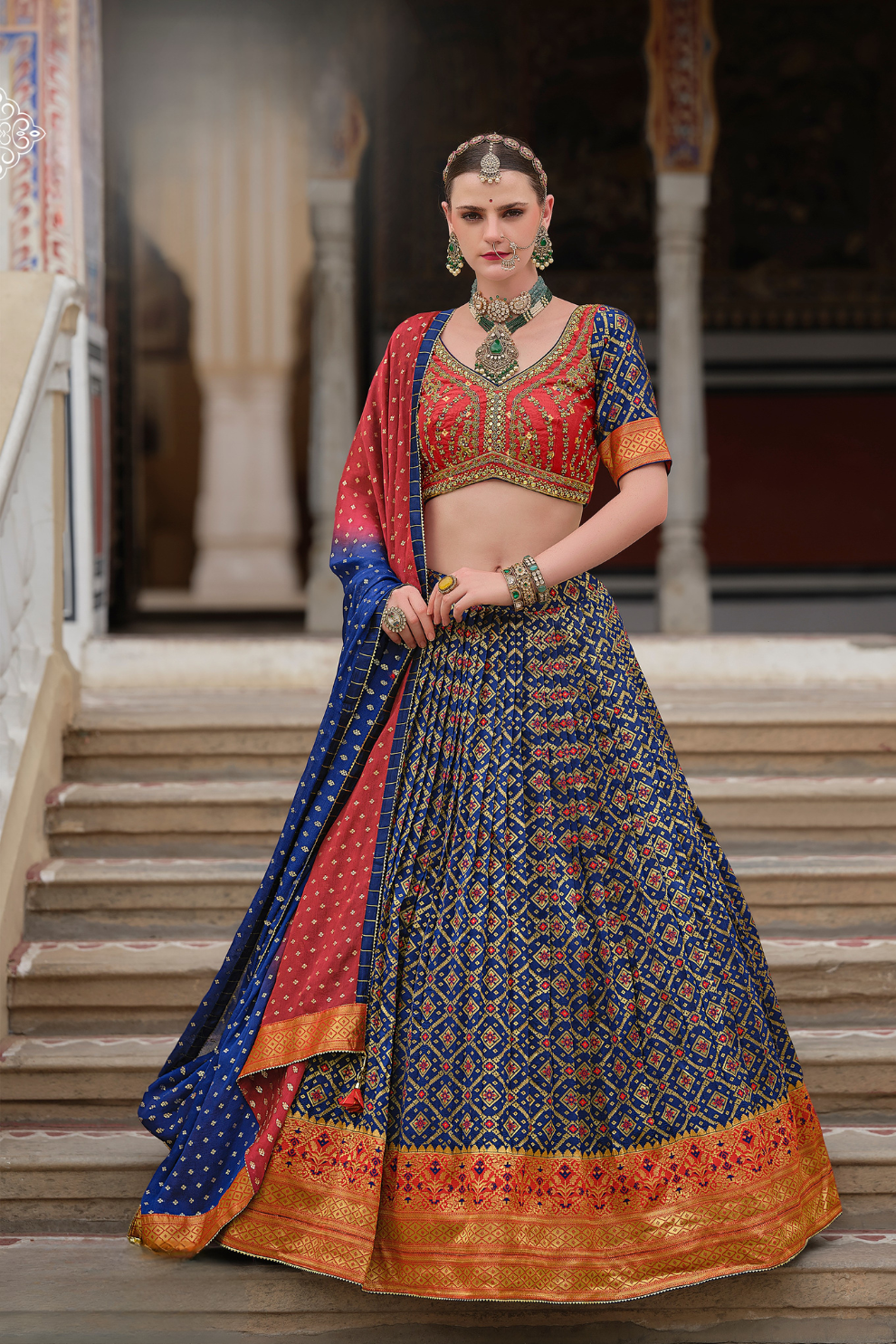Traditional Printed Premium Silk Lehenga Set