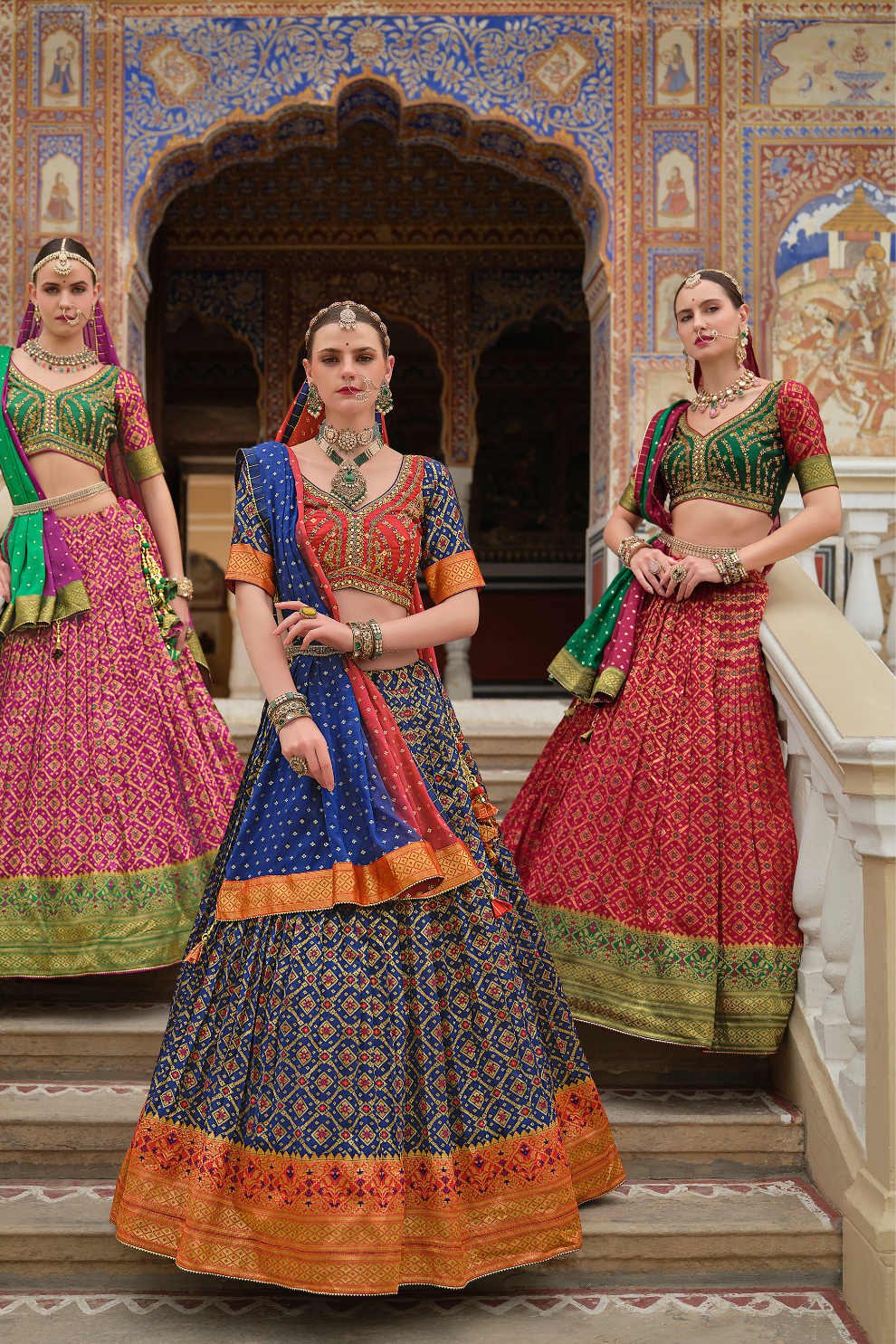 Traditional Printed Premium Silk Lehenga Set