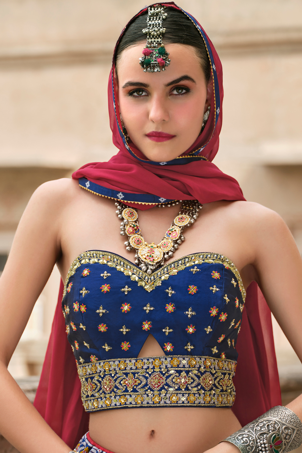 Traditional Printed Premium Silk Lehenga Set