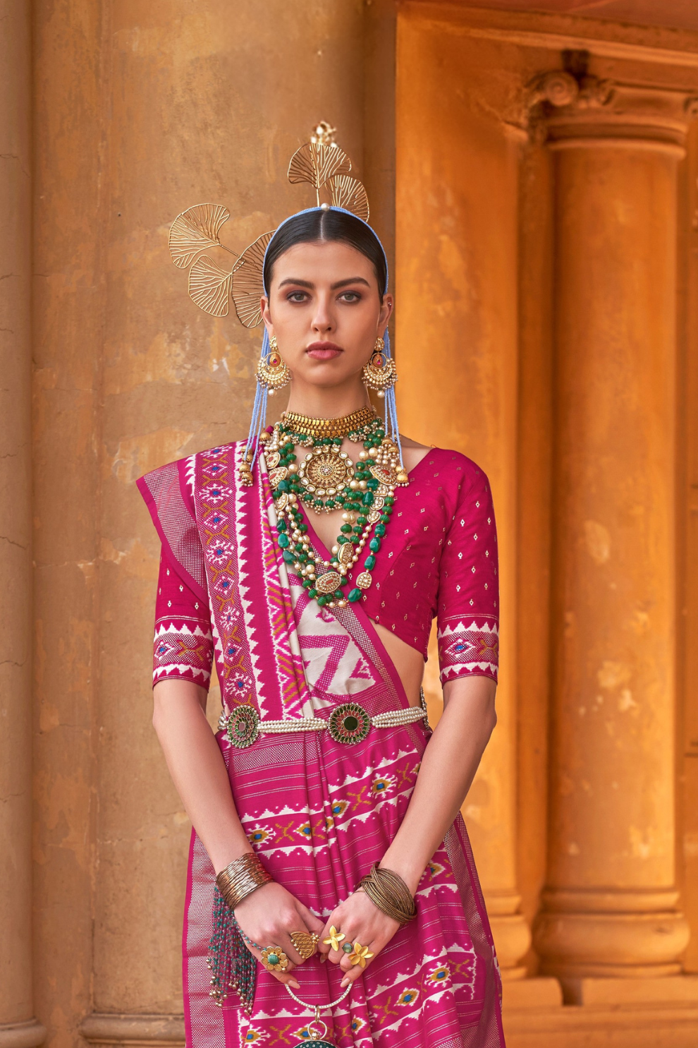 Ethnic Motif Zari Saree in Banarasi Weave Style