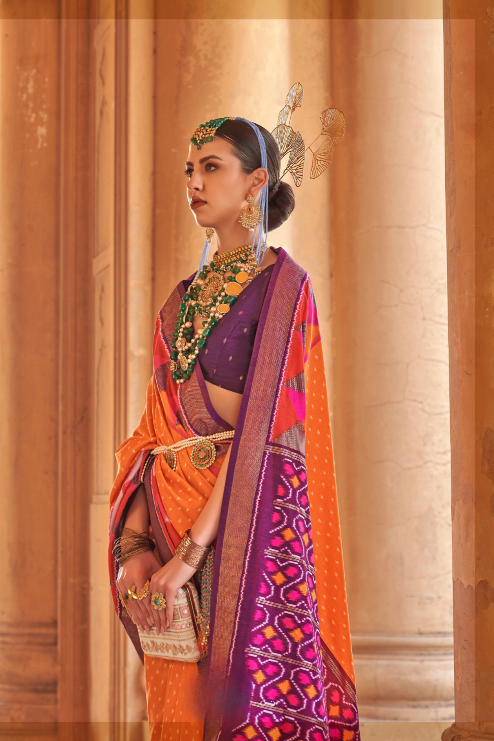 Ethnic Motif Zari Saree in Banarasi Weave Style