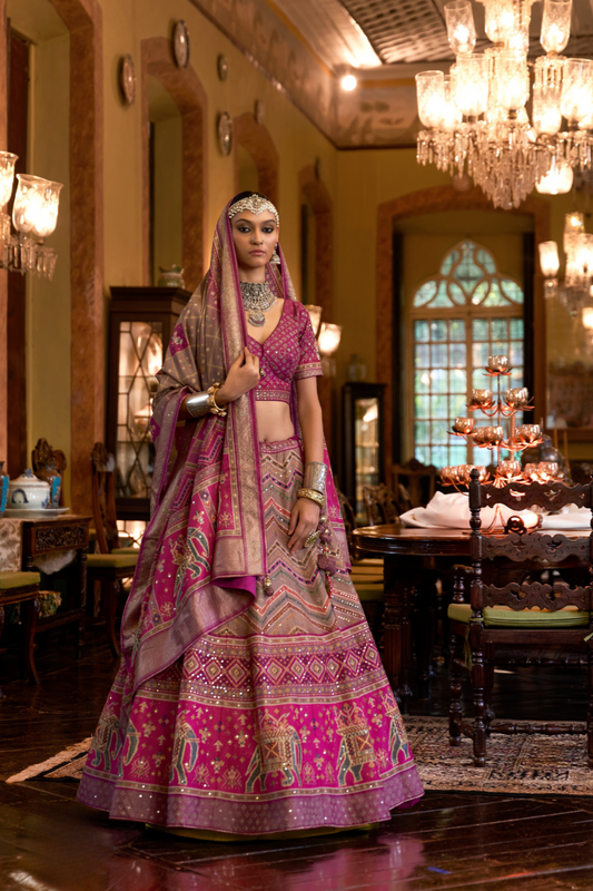 LAVANTE_FASHION_SILK_RAJWADI_PRINTED_EMBROIDERED_LEHENGA_SET_5 - LaVante Fashion