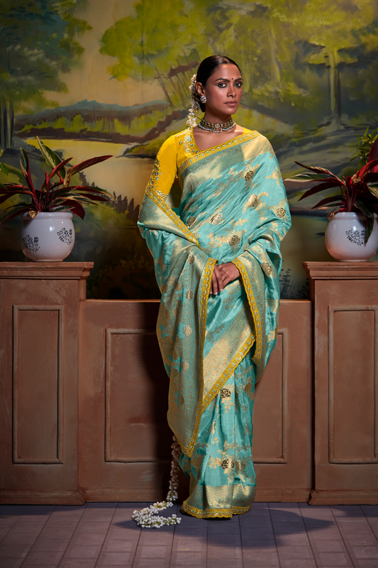 Royal Radiance Exquisite Pure Dola Silk Saree for Timeless Elegance