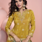 Draped in Sunshine A Designer Yellow Viscose Suit of Pure Elegance