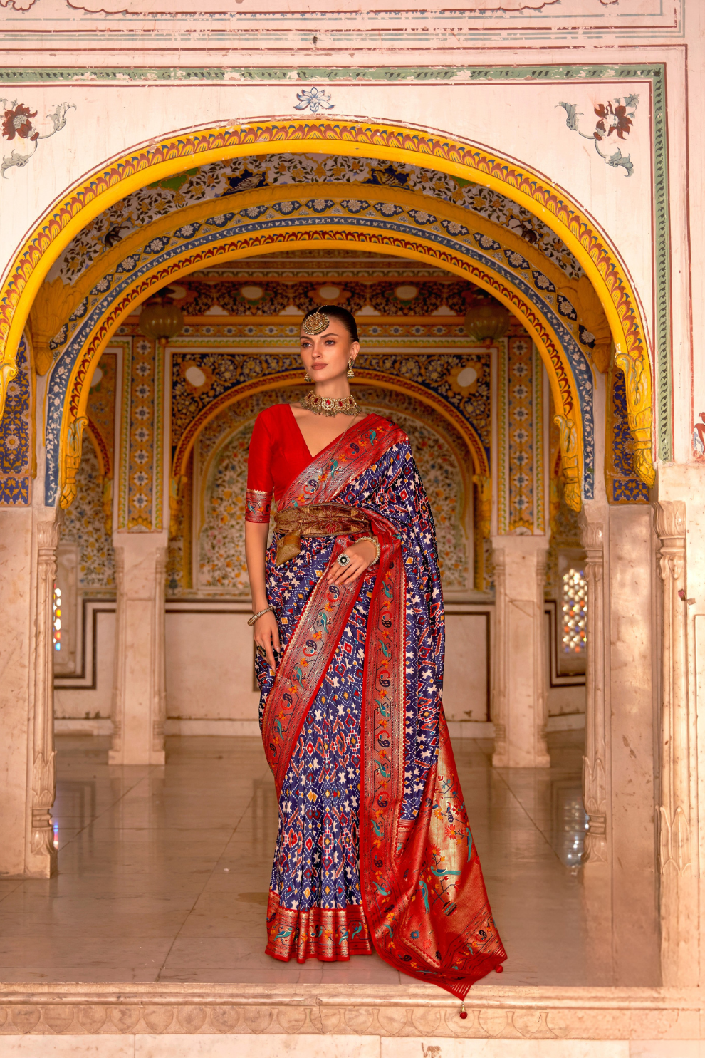 Patola Print Saree Crafted in Fine Smooth Silk