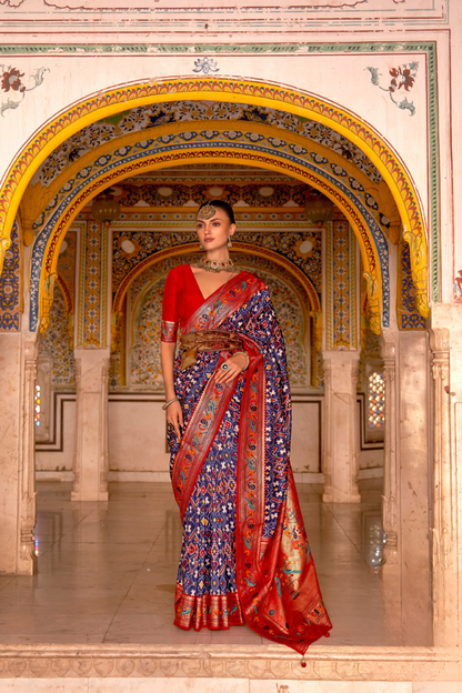 Patola Print Saree Crafted in Fine Smooth Silk