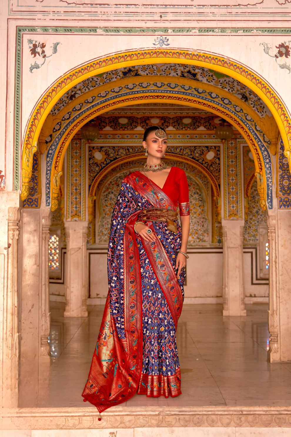 Patola Print Saree Crafted in Fine Smooth Silk