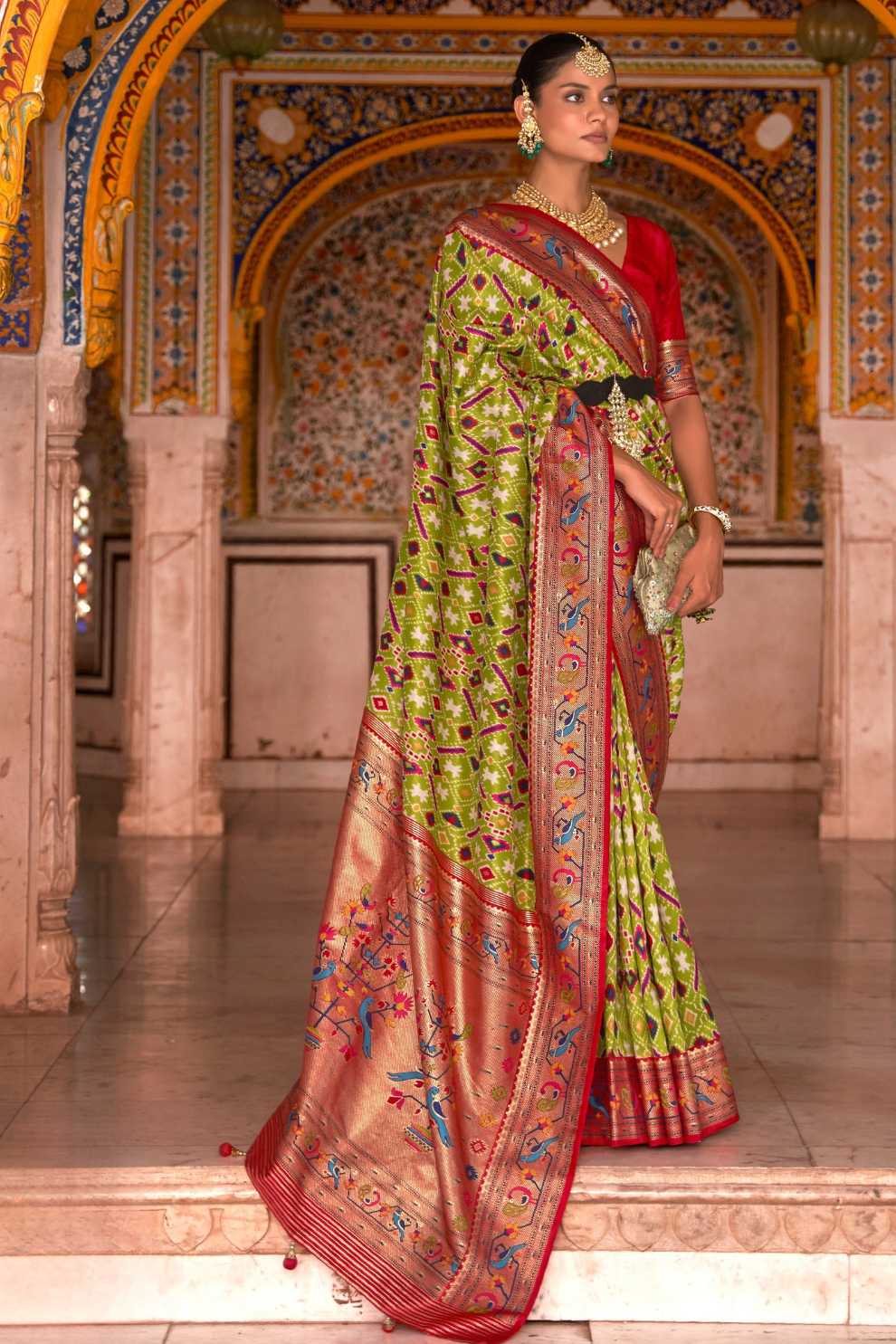 Patola Print Saree Crafted in Fine Smooth Silk