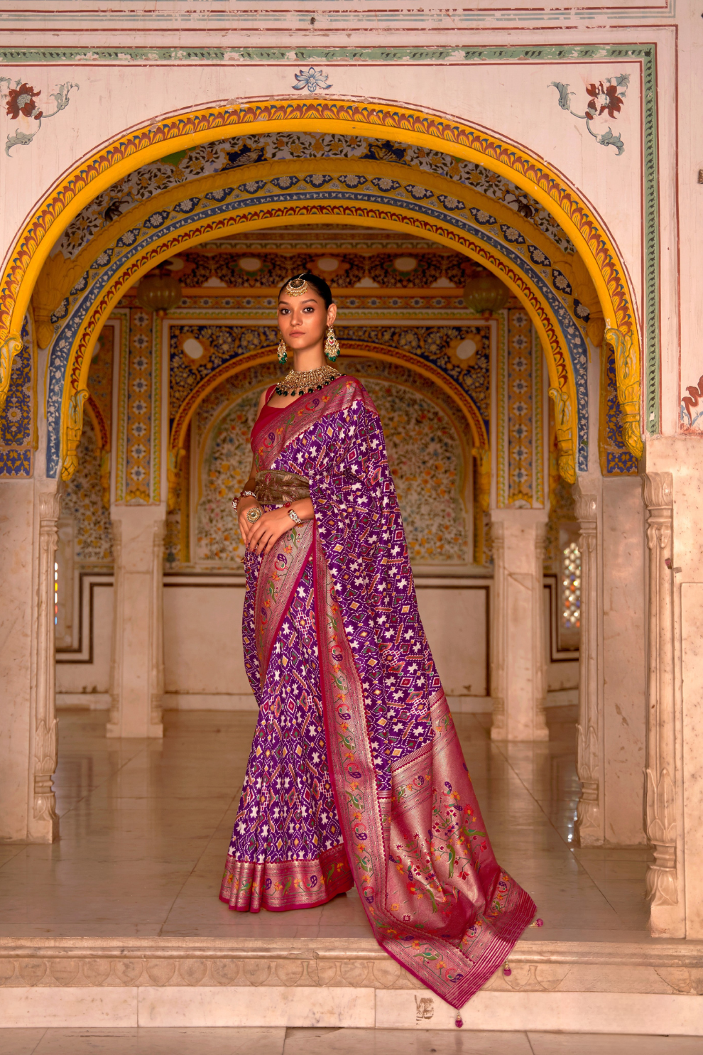 Patola Print Saree Crafted in Fine Smooth Silk