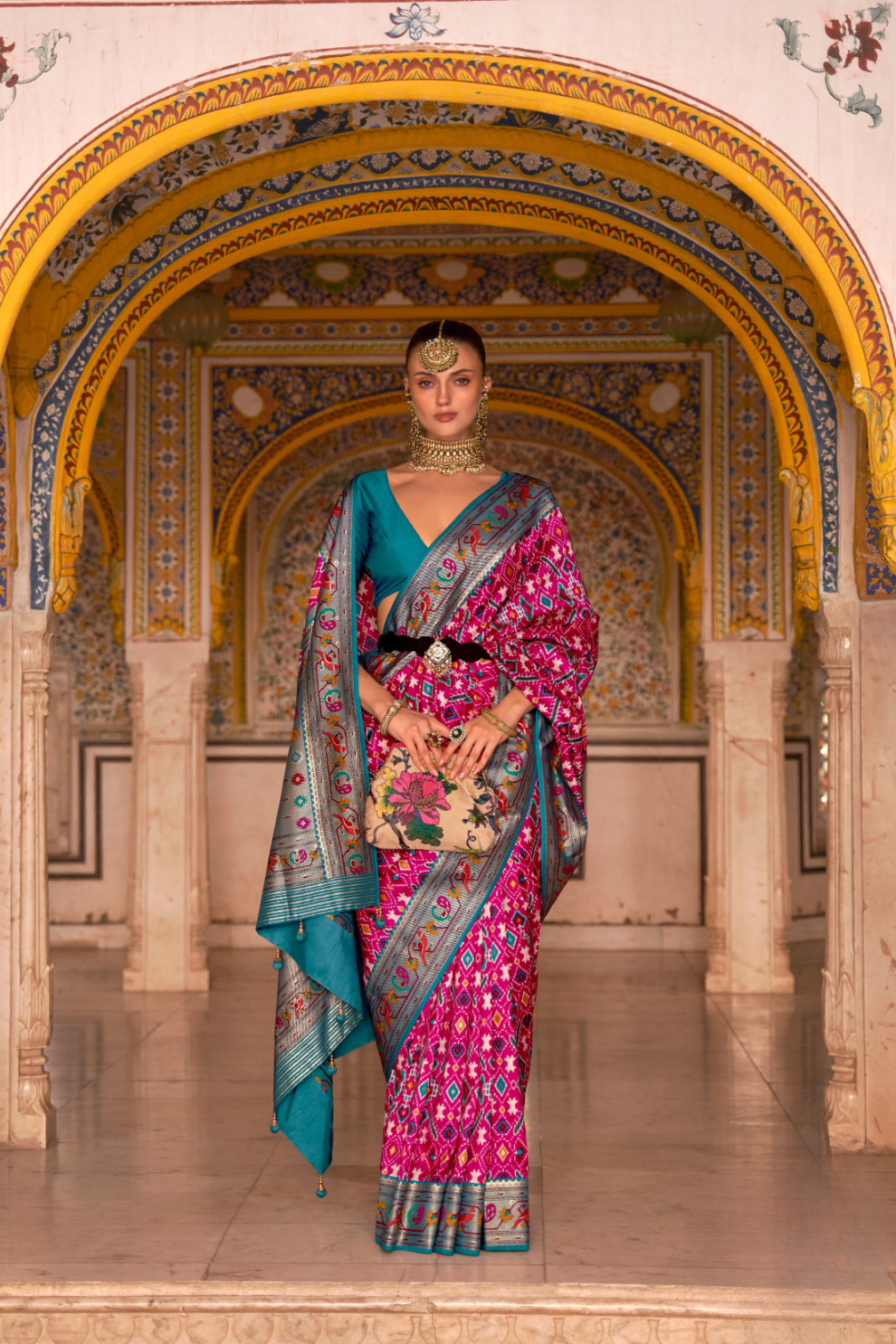 Patola Print Saree Crafted in Fine Smooth Silk