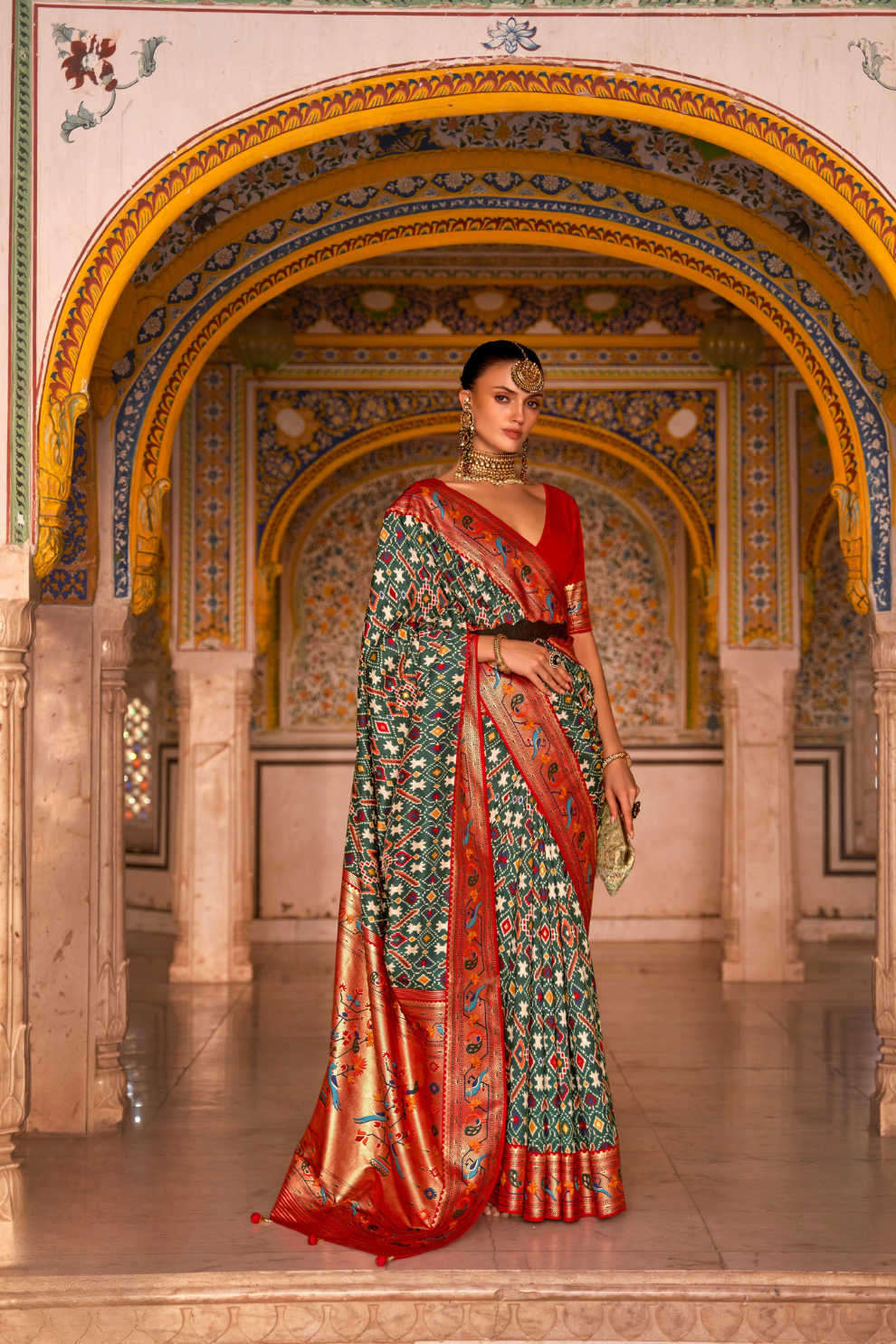 Patola Print Saree Crafted in Fine Smooth Silk