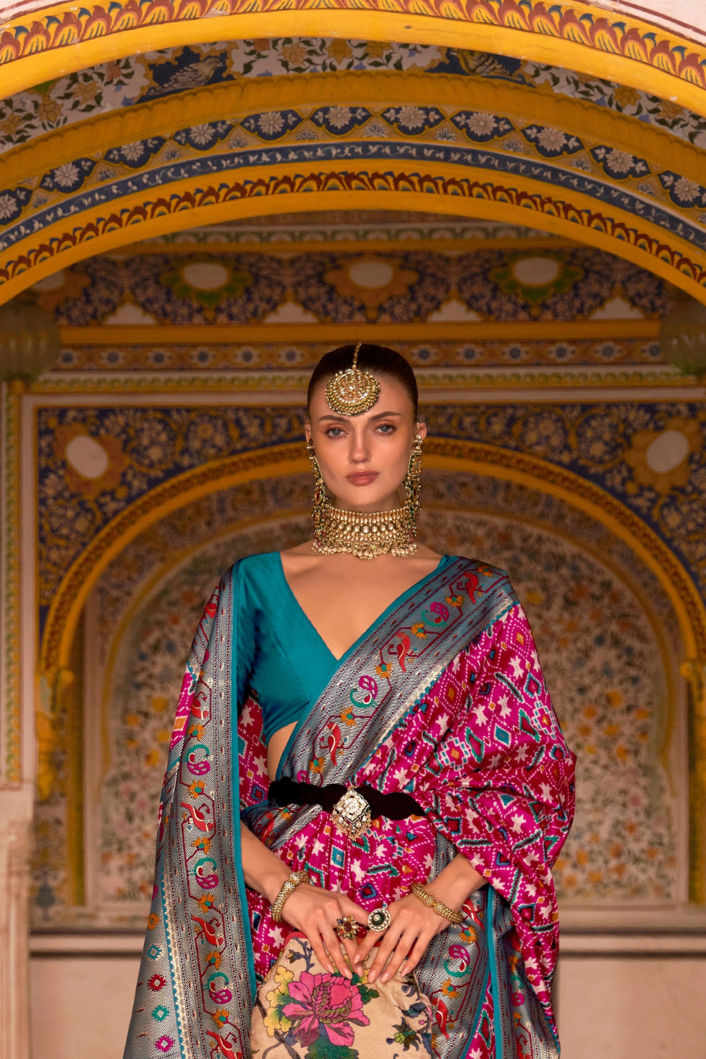 Patola Print Saree Crafted in Fine Smooth Silk