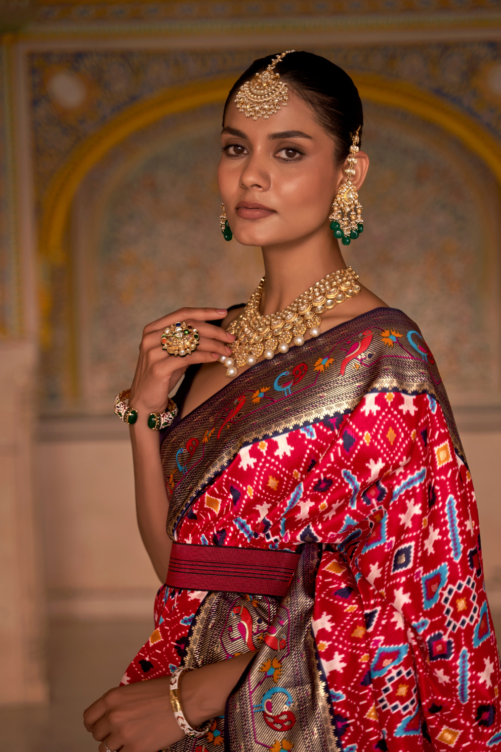 Patola Print Saree Crafted in Fine Smooth Silk