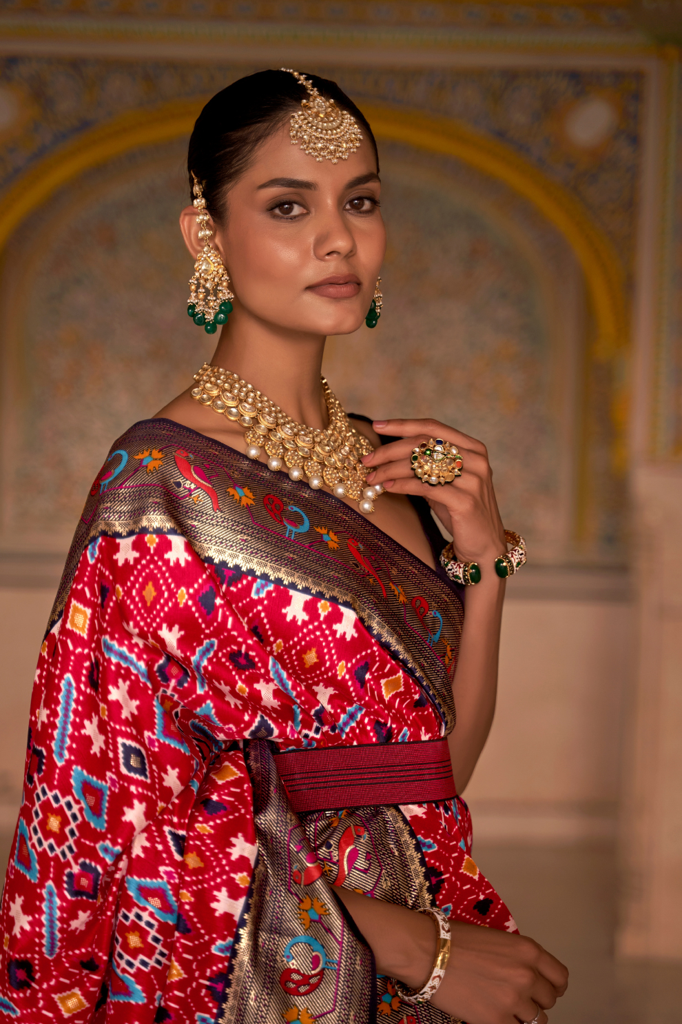 Patola Print Saree Crafted in Fine Smooth Silk