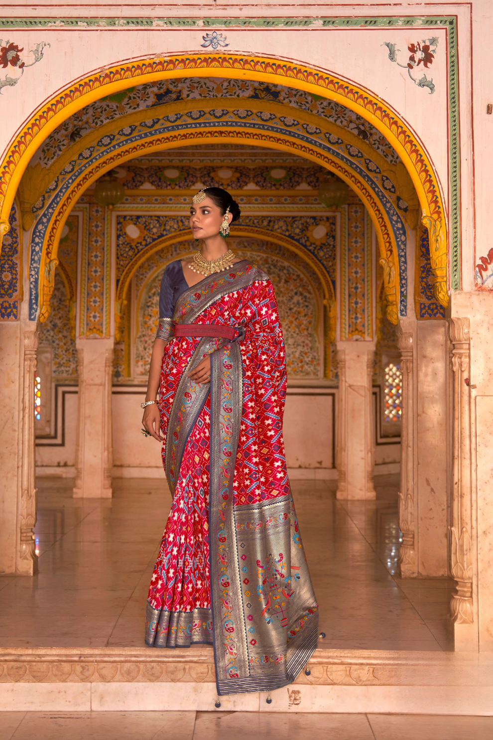 Patola Print Saree Crafted in Fine Smooth Silk