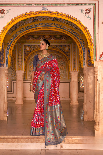 Patola Print Saree Crafted in Fine Smooth Silk