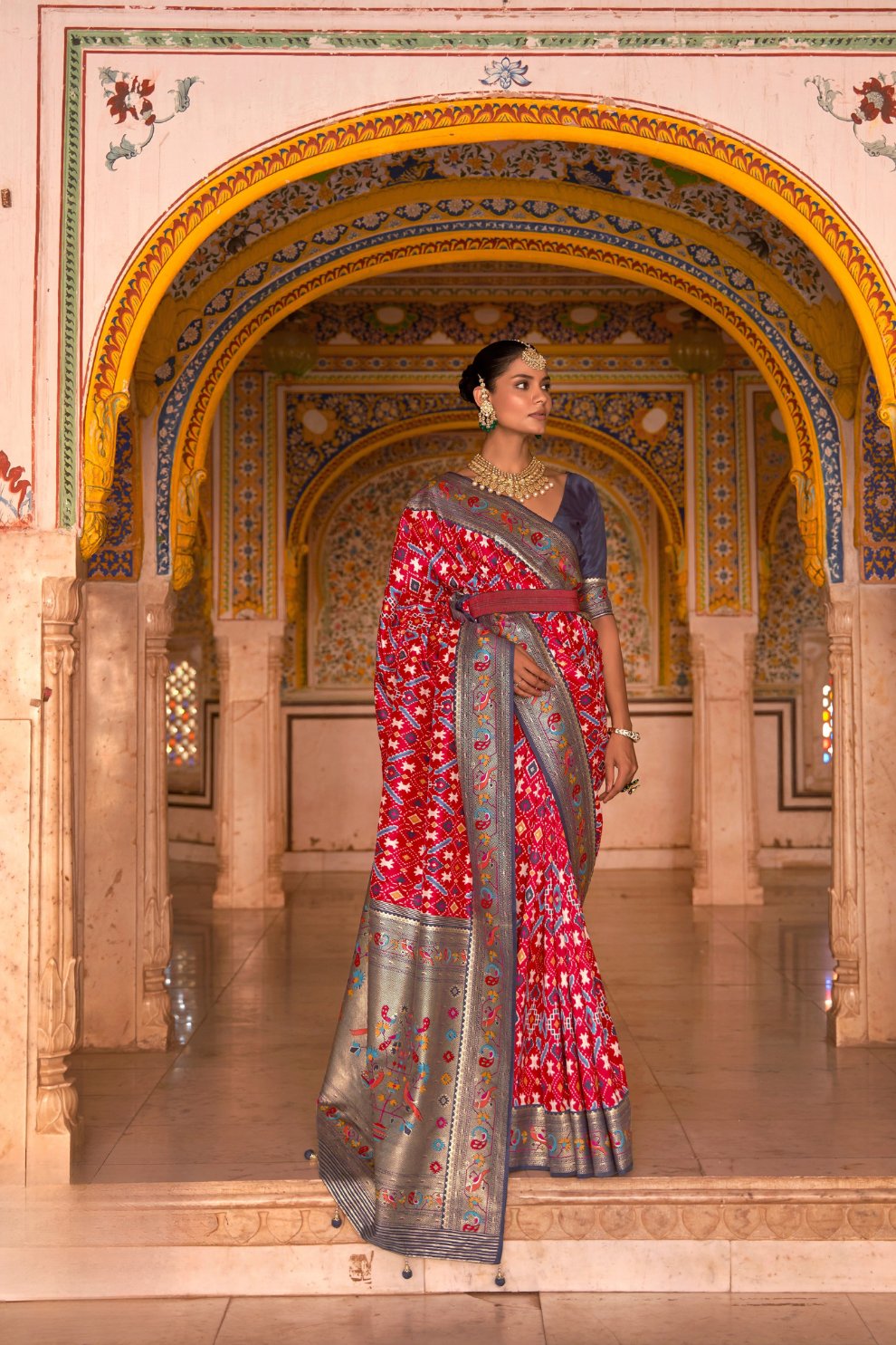 Patola Print Saree Crafted in Fine Smooth Silk