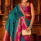 Soft Banarasi Paithani Saree with Copper Zari Weaving