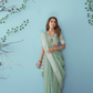 Soft Linen Silk Saree with Chikankari Weaved Border