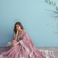 Soft Linen Silk Saree with Chikankari Weaved Border