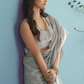 Soft Linen Silk Saree with Chikankari Weaved Border