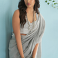 Soft Linen Silk Saree with Chikankari Weaved Border