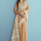 Soft Linen Silk Saree with Chikankari Weaved Border